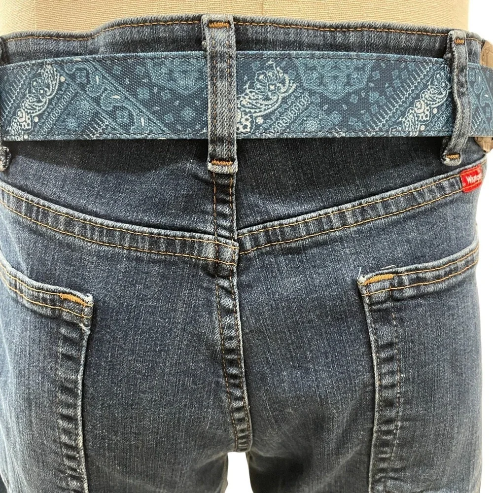 Sun Stone‎ Mens Western Bandana Print Belt Navy Small Medium Streetwear